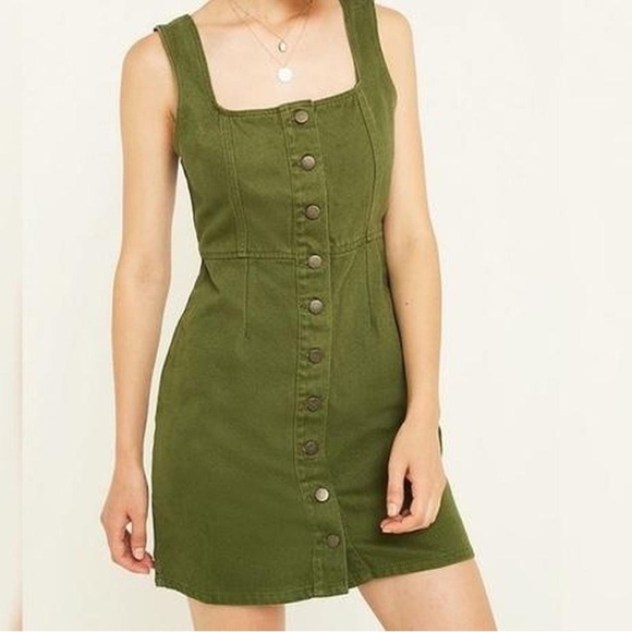 Urban Outfitters Green Denim Dress - Picture 1 of 4